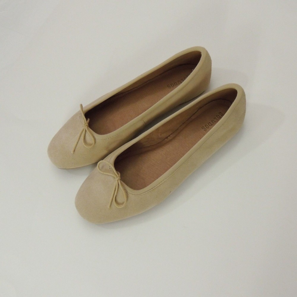 Soludos Darby Ballet Flat Women's Size 7 Suede Leather Beige